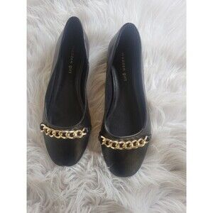 Steve Madden Size 10‎ Black Slip On Flats Chain Loafers Pointed Shoe